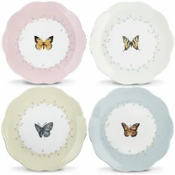 New 😀 Lenox Butterfly Meadow® 4-piece Dessert Plate Set ✔️ -lenox Sales Store 6444731 wHR fedbd37a dfb5 4736 9aca 70fefecfd2e9