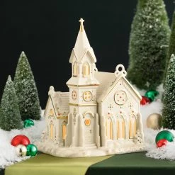 New 😍 Lenox Mistletoe Park Light-Up Village Church Figurine 💯 -lenox Sales Store 775765 w11