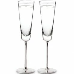 Wholesale 😉 Kate Spade Darling Point "Mr." and "Mrs." 2pc Champagne Flute 💯