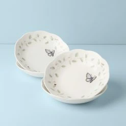 Hot Sale 😀 Lenox Butterfly Meadow 4-Piece Pasta Bowl Set ✨