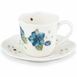 Brand new 👍 Lenox Butterfly Meadow® Espresso Cup and Saucer 🔔