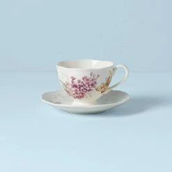 Hot Sale ✔️ Lenox Butterfly Meadow Orange Sulphur Cup/Saucer 👍