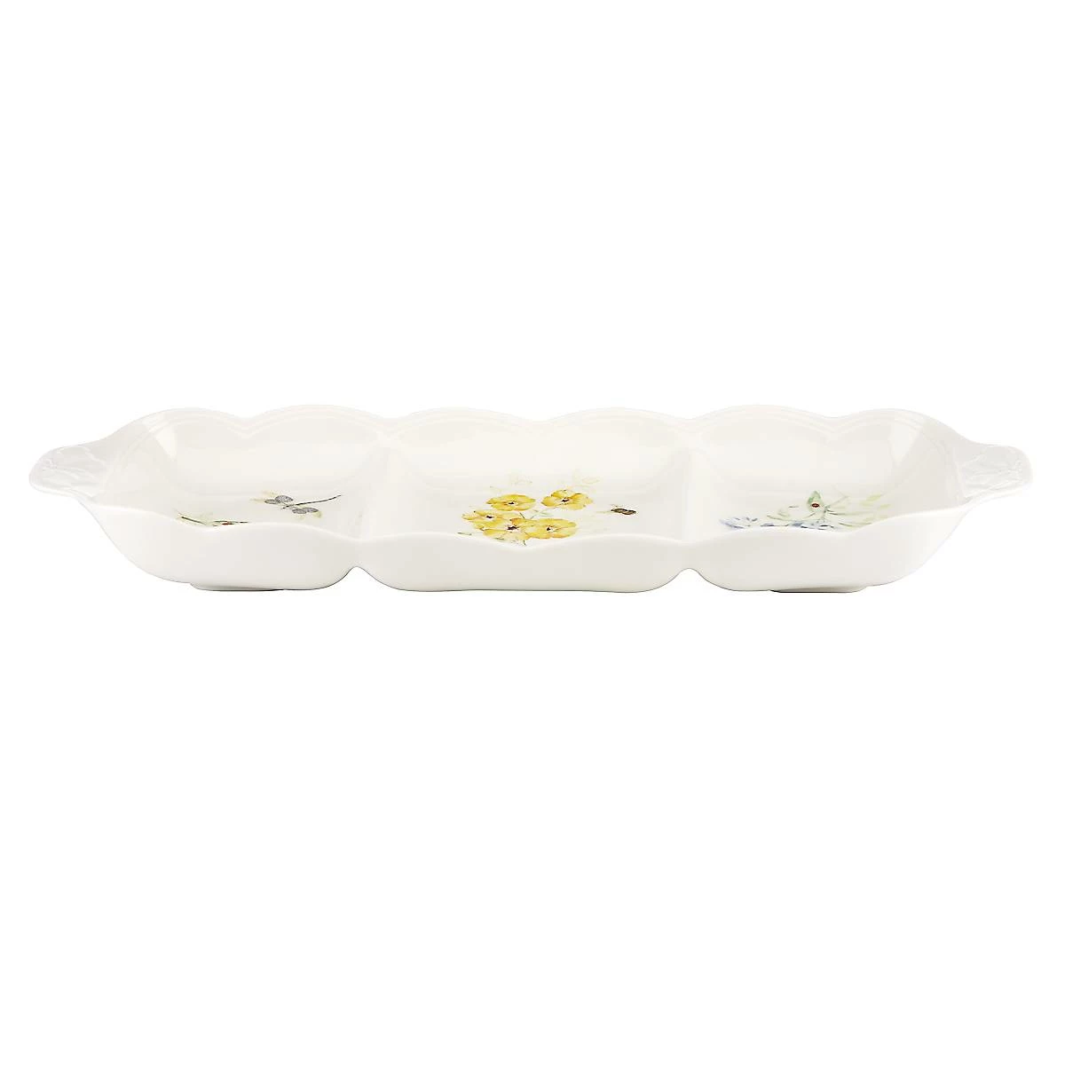 Wholesale ❤️ Lenox Butterfly Meadow® 16" Divided Serving Dish 🥰 5 Wholesale ❤️ Lenox Butterfly Meadow® 16" Divided Serving Dish 🥰 - Image 3