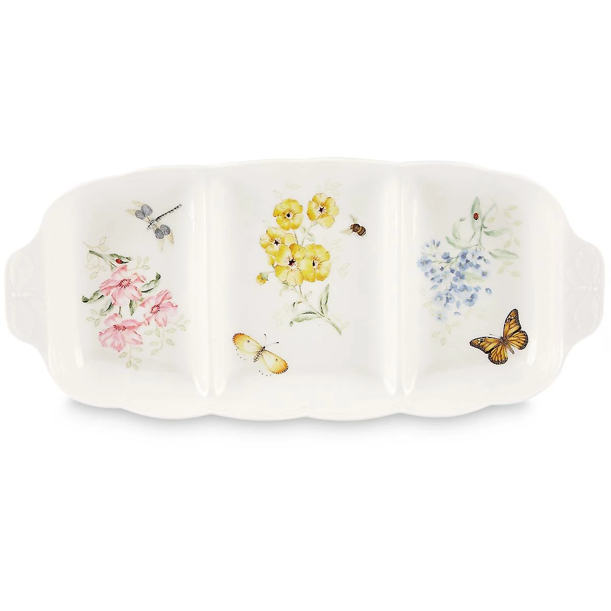 Wholesale ❤️ Lenox Butterfly Meadow® 16" Divided Serving Dish 🥰 4 Wholesale ❤️ Lenox Butterfly Meadow® 16" Divided Serving Dish 🥰 - Image 2