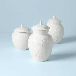Brand new 😍 Lenox Opal Innocence Carved™ 3-piece Canister Set 🎉