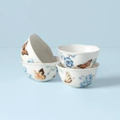 Hot Sale ๐ Lenox Butterfly Meadow Blue 4-Piece Dessert Bowl Set ๐