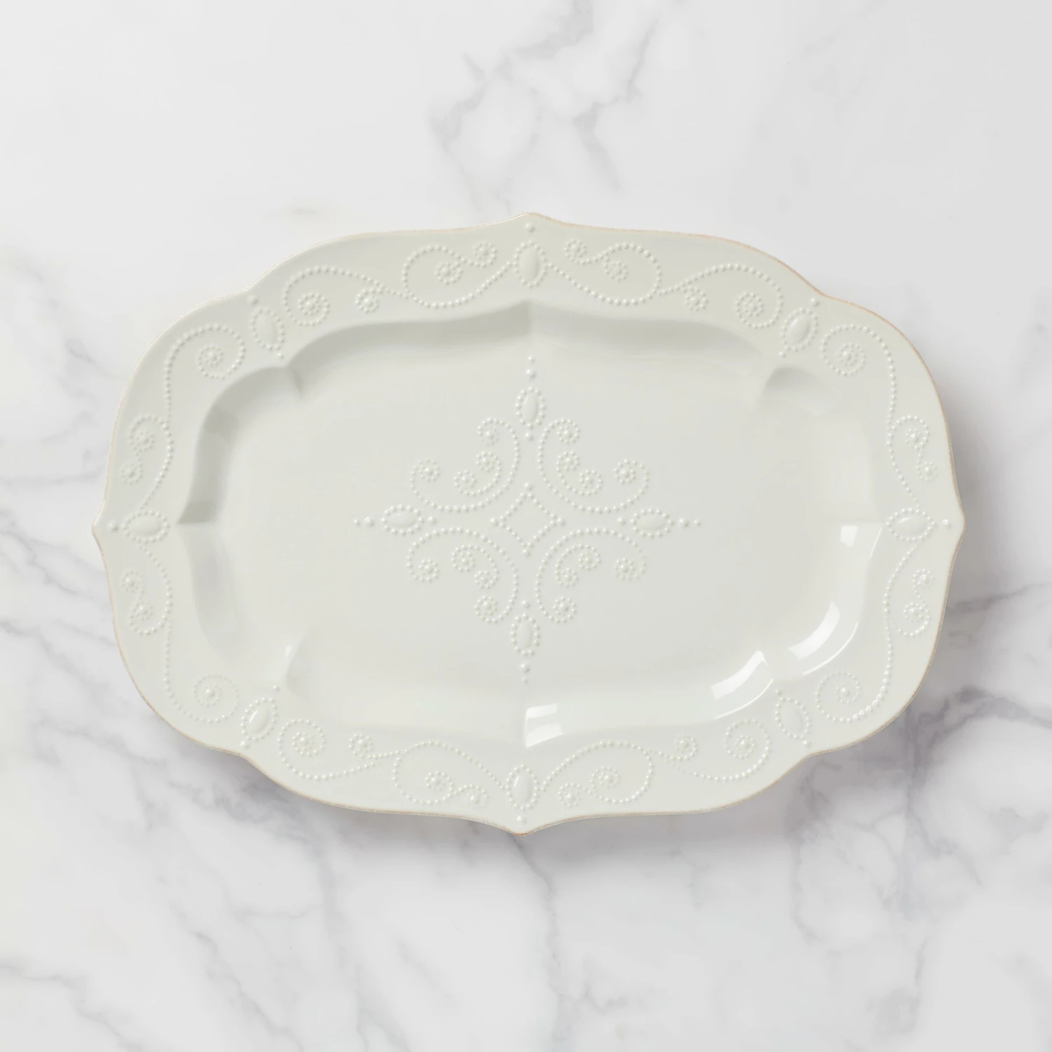 Promo 🥰 Lenox French Perle White™ 18.5" Serving Platter 🌟 3 Promo 🥰 Lenox French Perle White™ 18.5" Serving Platter 🌟