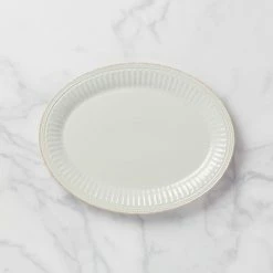 Promo 🤩 Lenox French Perle Groove ™ 16" Oval Platter 😉