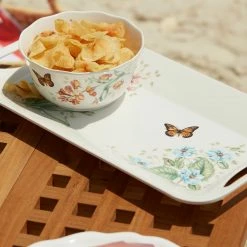 Discount 🔥 Lenox Butterfly Meadow Melamine Hors D'oeuvres Tray 🔔 -lenox Sales Store 866237 856373 855591 856372 856406 LNP S23 FEA 4