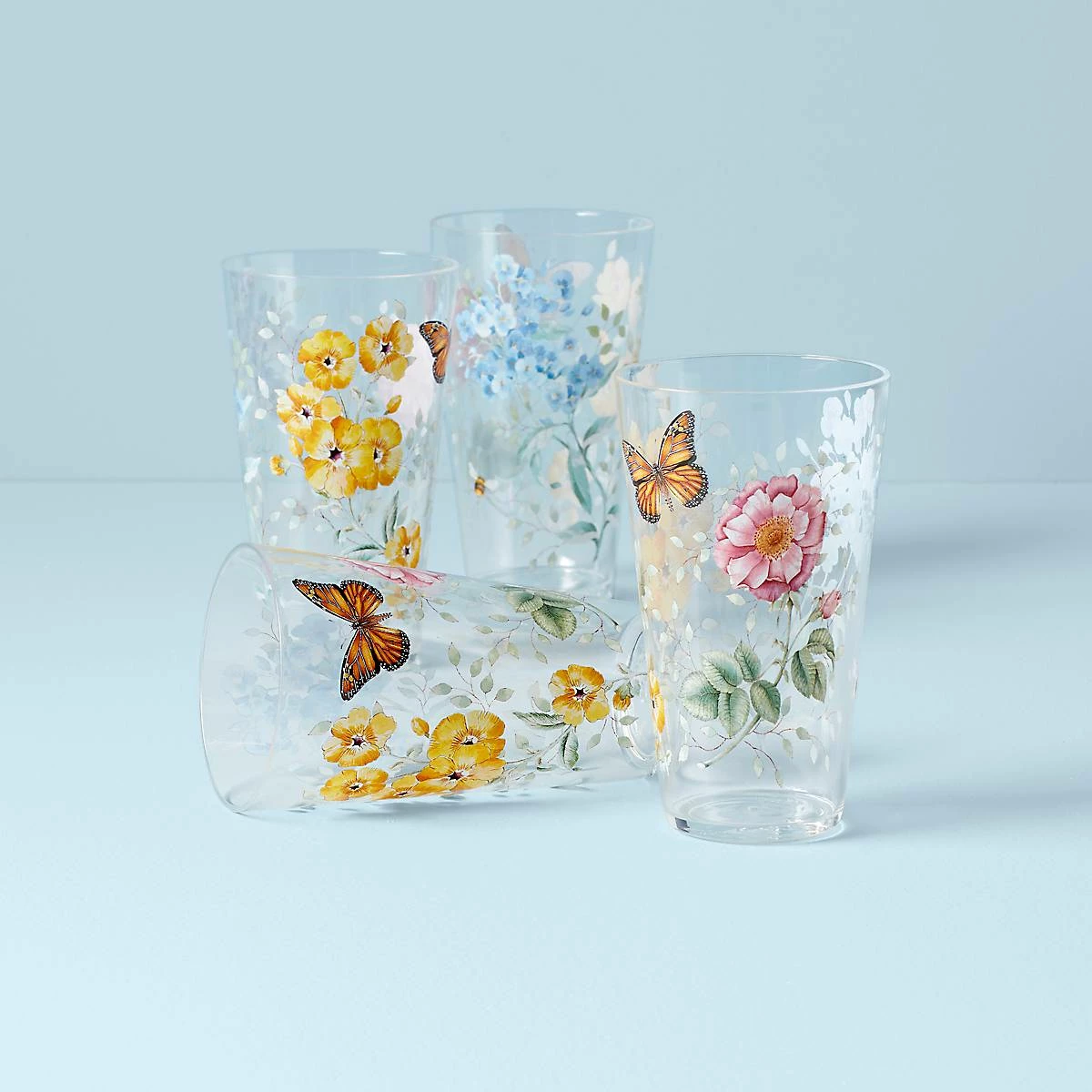 New ๐คฉ Lenox Butterfly Meadow Acrylic 4-Piece Highball Glass Se ๐ 3 New ๐คฉ Lenox Butterfly Meadow Acrylic 4-Piece Highball Glass Se ๐
