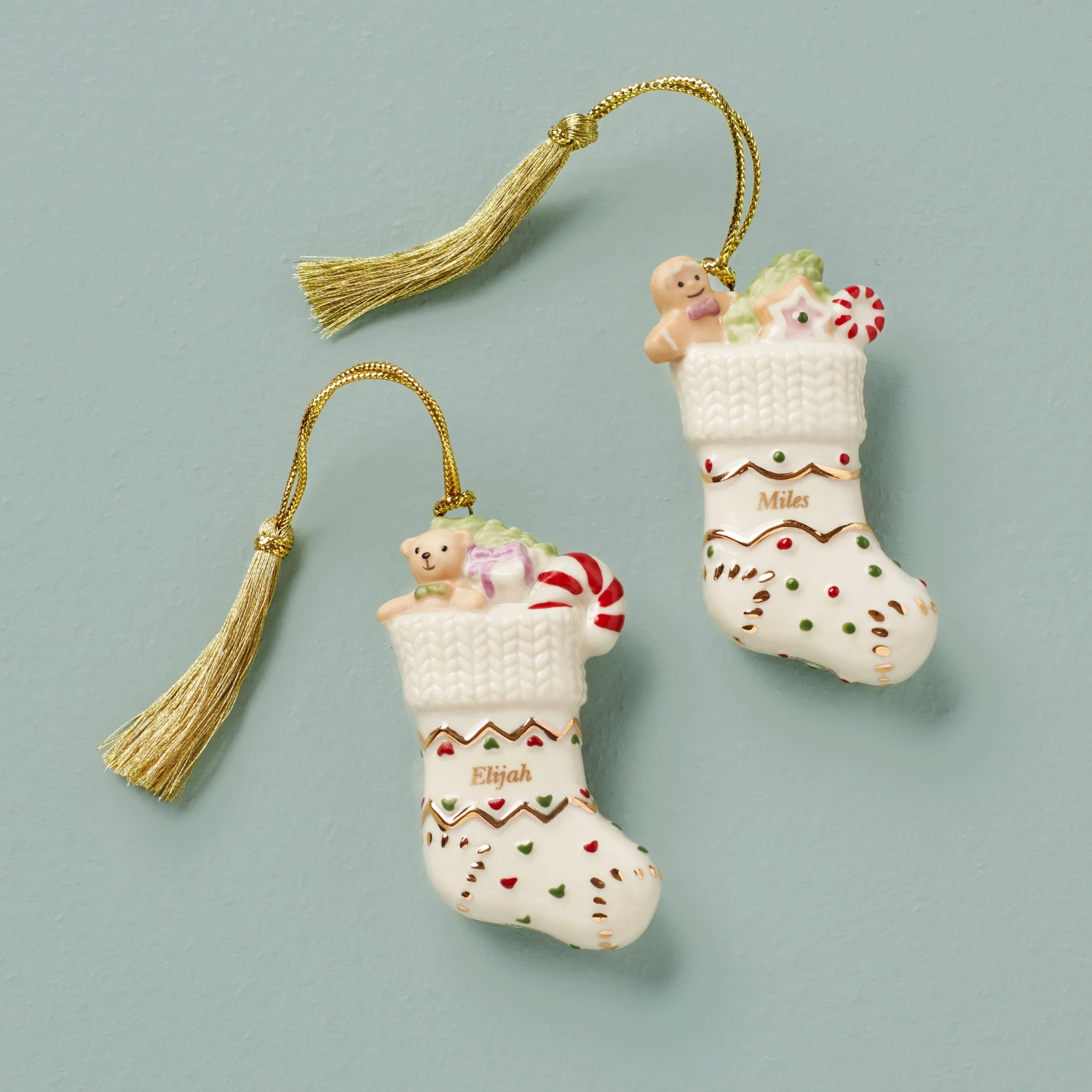 New π Lenox Forever Friends Stocking 2-Piece Ornament Set π 3 New π Lenox Forever Friends Stocking 2-Piece Ornament Set π