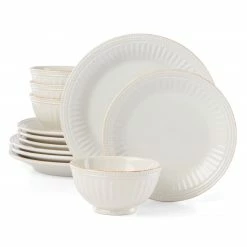 Brand new 🌟 Lenox French Perle Groove 12-Piece Plate & Bowl Set 🎁