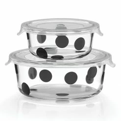 Hot Sale 💯 Kate Spade Deco Dot™ 2-piece Round Food Storage Set 😀