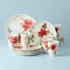 Cheap 🔥 Lenox Butterfly Meadow 18-Piece Holiday Dinnerware Set 🔥