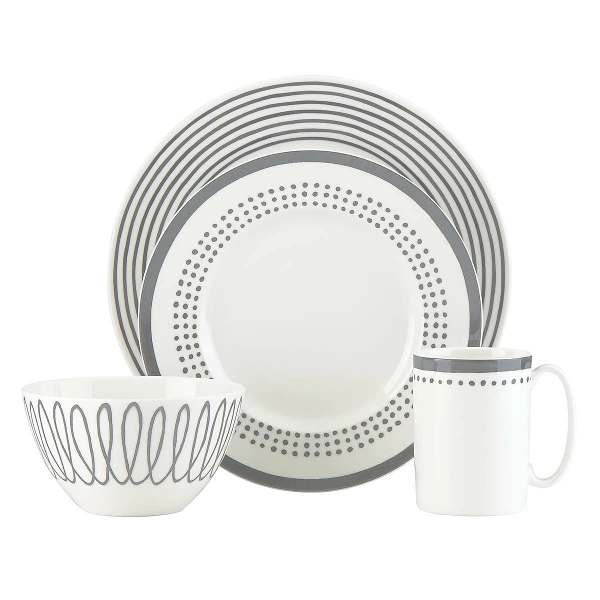 Discount ✨ Kate Spade Charlotte Street East Slate 4-piece Place Setting ✔️ 3 Discount ✨ Kate Spade Charlotte Street East Slate 4-piece Place Setting ✔️