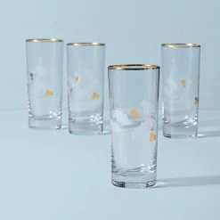 Promo 💯 Lenox Holiday™ Gold 4-piece Highball Glass Set 🥰