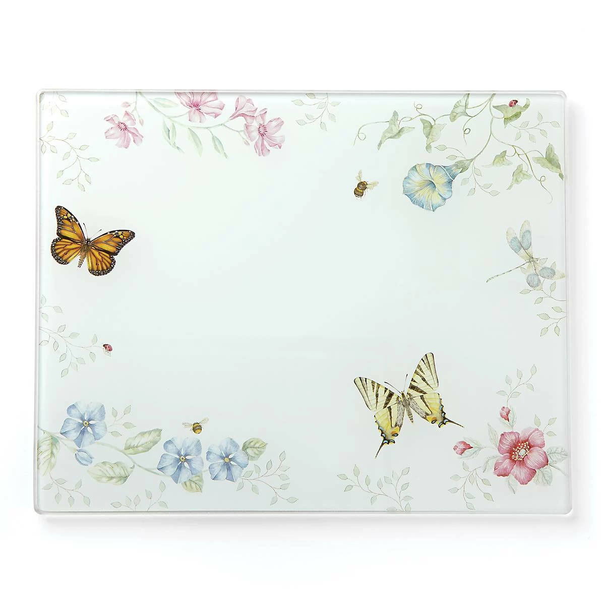 New 😍 Lenox Butterfly Meadow® Large Glass Cutting Board ❤️ 3 New 😍 Lenox Butterfly Meadow® Large Glass Cutting Board ❤️
