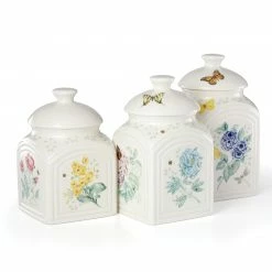 Buy 😍 Lenox Butterfly Meadow Kitchen 3-Piece Canister Set 👏 -lenox Sales Store 888255 wHR