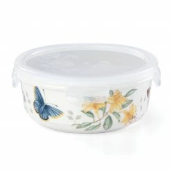 Promo 🔔 Lenox Butterfly Meadow Large Round Food Container 🛒 -lenox Sales Store 888264 wHR