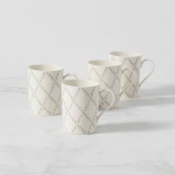 Best Sale 💯 Lenox Textured Neutrals 4-piece Mug Set 🥰 -lenox Sales Store 890122 w10