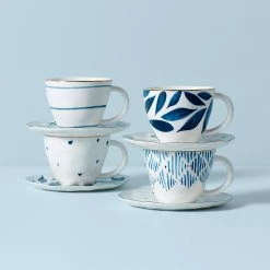 Coupon 🔥 Lenox Blue Bay™ 8PC Espresso Cup & Saucer Set 🥰