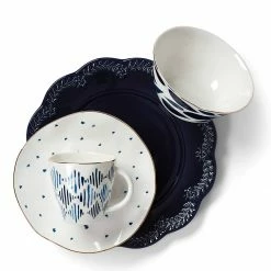 Best Sale 🔥 Lenox Blue Bay 4-Piece Dessert Mug Set 👍 -lenox Sales Store 890204 w3