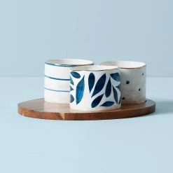 Flash Sale 😉 Lenox Blue Bay™ 4pc Snack Bowl & Tray Set 🌟