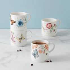 Wholesale 🧨 Lenox Butterfly Meadow 4-Piece Stacking Mug Set 🥰 -lenox Sales Store 890451 w11