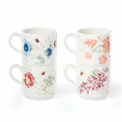 Wholesale 🧨 Lenox Butterfly Meadow 4-Piece Stacking Mug Set 🥰 -lenox Sales Store 890451 w12