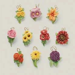 Hot Sale 🌟 Lenox Fall Flowers 10-Piece Ornament Set ✨