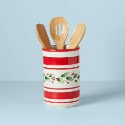 Deals 👏 Lenox Holiday Handpaint Stripe Utensil Crock Set 😉