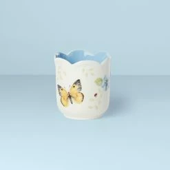 Best deal 😀 Lenox Butterfly Meadow Scalloped Blue Geranium Candle 💯