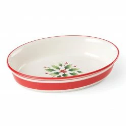 Promo 🌟 Lenox Holiday Handpaint Stripe Oval Dish 🛒 -lenox Sales Store 890835 wHR