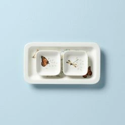Promo ❤️ Lenox Butterfly Meadow Sushi Plate & Bowls 👏