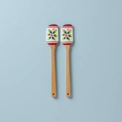 Brand new 👍 Lenox Holiday Handpaint Stripe 2-Piece Spatula Set 🎁