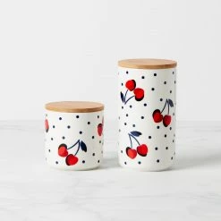 Top 10 🥰 Kate Spade Vintage Cherry Dot 2-Piece Canister Set ✨