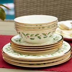 Discount 💯 Lenox Holiday 12-Piece Plate & Bowl Set 🤩 -lenox Sales Store 893172 877880 894303 894304 894333 893875 893877 LHOL 22 FEA 18