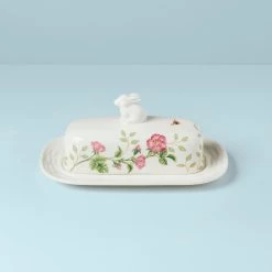 Coupon ⌛ Lenox Butterfly Meadow Bunny Covered Butter Dish 🎉