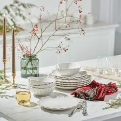 Deals 🎉 Lenox French Perle Scallop Ice12-Piece Dinnerware Set 🎉 -lenox Sales Store 893471 829739 LHOL 21 FEA 3