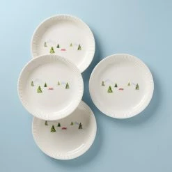 Brand new 🥰 Lenox Profile Snow Day 4-Piece Dinner Plate Set 👍