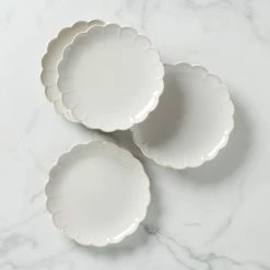 Cheapest 💯 Lenox French Perle Scallop 4-Piece Accent Plate Set ✨