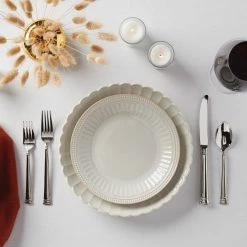 Discount ⌛ Lenox French Perle Scallop 4-Piece Dinner Plate Set 🧨 -lenox Sales Store 893547 w12