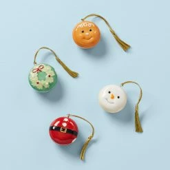 Brand new 😉 Lenox Macaron 🎄 Christmas Characters 4-Piece Ornament Set 🥰