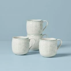 Promo 😀 Lenox Butterfly Meadow Cottage 4-Piece Mugs ✔️