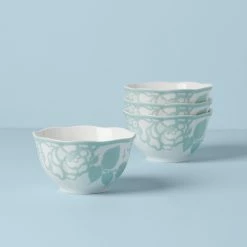 Outlet 🎁 Lenox Butterfly Meadow Cottage 4-Piece Rice Bowls 😍