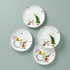 Best deal π Lenox Merry Grinchmas Assorted Accent Plates, Set of 4 β¨
