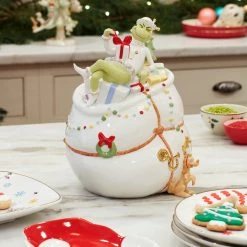 New 😀 Lenox Merry Grinchmas Cookie Jar 🔔 -lenox Sales Store 894169 LHOL 22 FEA 1 LK