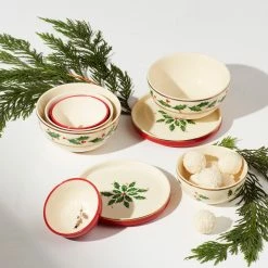 Cheapest ❤️ Lenox Holiday Mini Luna 8pc Nesting Dinnerware Set ❤️ -lenox Sales Store 894180 LHOL 22 FEA 1 ALT