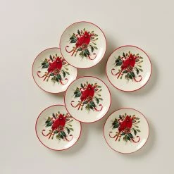 Best Pirce 😀 Lenox Winter Greetings Cardinal Party Plates, Set of 6 ⌛