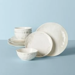 Promo 🥰 Lenox Oyster Bay 12-Piece Dinnerware Set 🌟